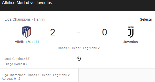Atletico Madrid Vs Juventus Leg 2 Liga Champions